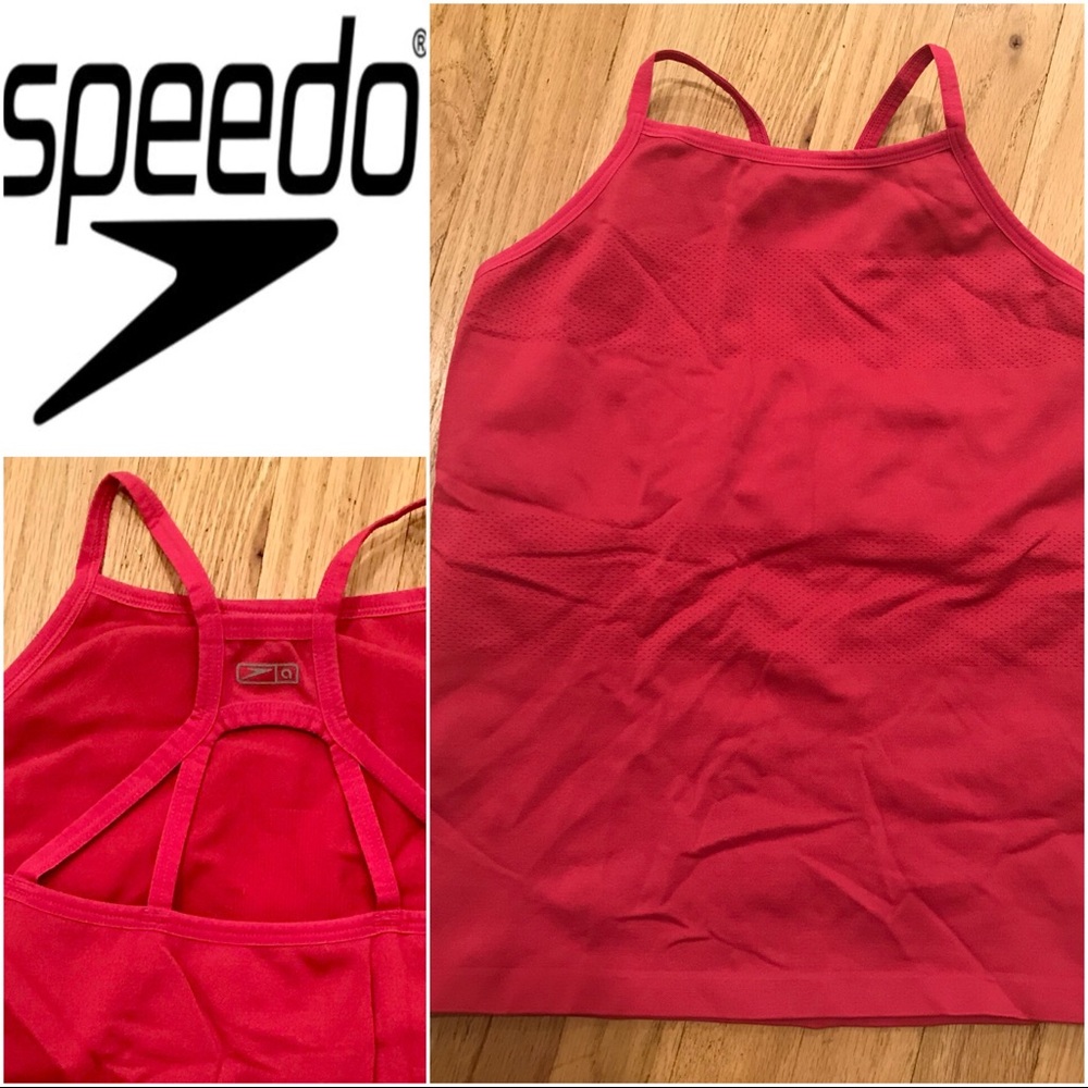 Womens pink M SPEEDO racerback gym athletic tank